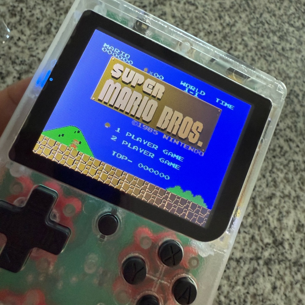 NEW Handheld Gaming Console - Transparent Black (400 games included!)